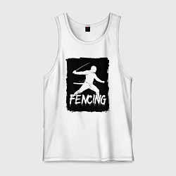 Мужская майка Фехтование в черном штрихе