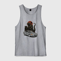 Майка мужская хлопок Nissan Skyline GT-R R32 Годзилла японского автоспо, цвет: меланж