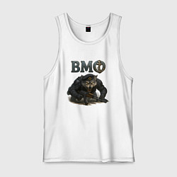 Майка мужская хлопок Злой волк ВМФ, цвет: белый