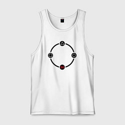 Майка мужская хлопок Squid game circle, цвет: белый