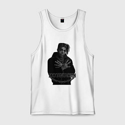 Майка мужская хлопок XXXTentacion в черно-белом стиле, цвет: белый