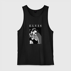 Майка мужская хлопок Elvis Presley king of rock and roll, цвет: черный