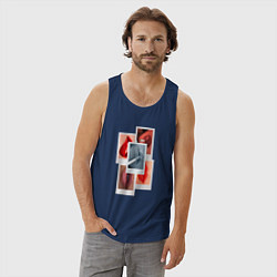 Майка мужская хлопок Твои губы, цвет: тёмно-синий — фото 2