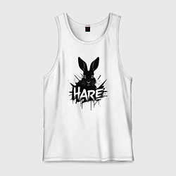 Мужская майка Черное граффити заяц