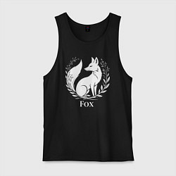 Майка мужская хлопок Лисий герб с венком, цвет: черный