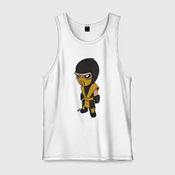 Майка мужская хлопок Scorpion fighter - Mortal Kombat, цвет: белый