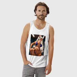 Майка мужская хлопок Позирование Руми Усагиямы, цвет: белый — фото 2