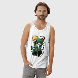 Майка мужская хлопок Моя геройская академия Изуку Мидория, цвет: белый — фото 2