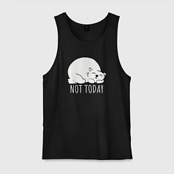 Майка мужская хлопок Медведь - not today, цвет: черный