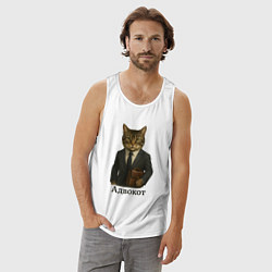 Майка мужская хлопок Адвокот в костюме, цвет: белый — фото 2