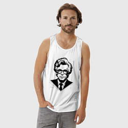 Майка мужская хлопок Энди Уорхол в городском стиле, цвет: белый — фото 2