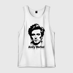 Майка мужская хлопок Молодой Энди Уорхол, цвет: белый