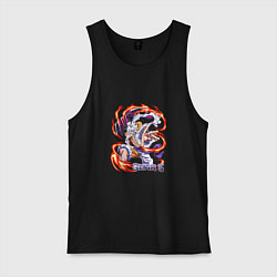 Майка мужская хлопок Луффи на 5-й передаче всё ещё сильнее, цвет: черный