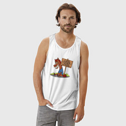 Майка мужская хлопок Конь уставший, цвет: белый — фото 2