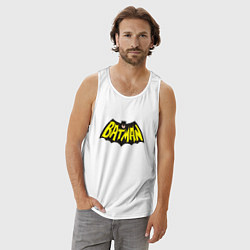 Майка мужская хлопок Batman old classic, цвет: белый — фото 2