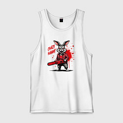 Мужская майка Маниакальный кролик с бензопилой