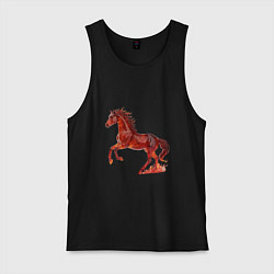 Мужская майка Glass flaming horse, symbol of 2026