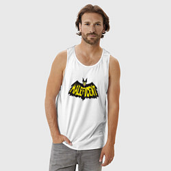 Майка мужская хлопок Maleficent Batman, цвет: белый — фото 2