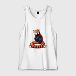 Мужская майка Милая красная панда осенью