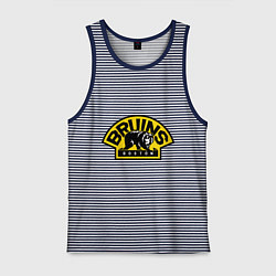 Майка мужская хлопок HC Boston Bruins Label, цвет: синяя тельняшка