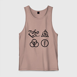 Майка мужская хлопок Led Zeppelin: symbols, цвет: пыльно-розовый