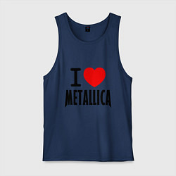 Майка мужская хлопок I love Metallica, цвет: тёмно-синий
