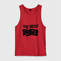 Майка мужская хлопок The best of 1969, цвет: красный