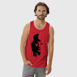 Майка мужская хлопок Саксофонист или девушка, цвет: красный — фото 2