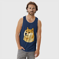Майка мужская хлопок Doge, цвет: тёмно-синий — фото 2
