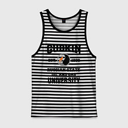 Майка мужская хлопок Унивеситет им.Губкина, цвет: черная тельняшка