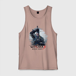 Майка мужская хлопок The Witcher 3, цвет: пыльно-розовый