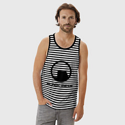 Майка мужская хлопок Black Mesa: Logo, цвет: черная тельняшка — фото 2