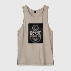 Майка мужская хлопок AC/DC: Let there be rock, цвет: миндальный