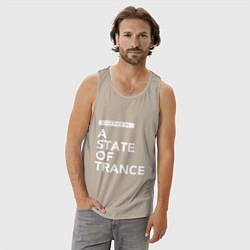 Майка мужская хлопок Together in A State of Trance, цвет: миндальный — фото 2