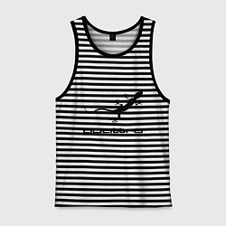 Майка мужская хлопок Audi quattro, цвет: черная тельняшка