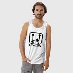 Майка мужская хлопок Honda Logo Sexy, цвет: белый — фото 2