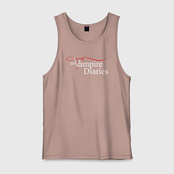 Майка мужская хлопок The Vampire Diaries, цвет: пыльно-розовый