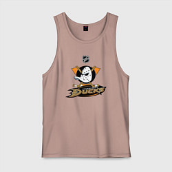 Майка мужская хлопок NHL: Anaheim Ducks, цвет: пыльно-розовый