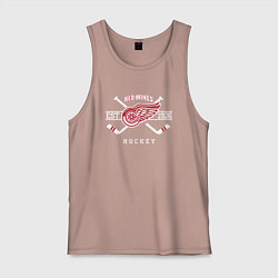 Майка мужская хлопок Detroit Red Wings: Est.1926, цвет: пыльно-розовый