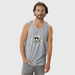 Майка мужская хлопок Pittsburgh Penguins: Est.1967, цвет: меланж — фото 2