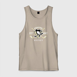 Майка мужская хлопок Pittsburgh Penguins: Est.1967, цвет: миндальный
