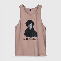 Майка мужская хлопок Sherlock Art, цвет: пыльно-розовый