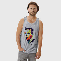 Майка мужская хлопок Lionel Messi: fun-art, цвет: меланж — фото 2