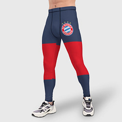 Тайтсы мужские Bayern Munchen - Red-Blue FCB 2022 NEW, цвет: 3D-принт — фото 2