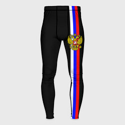 Тайтсы мужские Лента с гербом России, цвет: 3D-принт