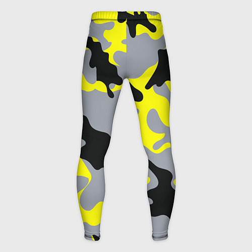 Мужские тайтсы Yellow & Grey Camouflage / 3D-принт – фото 2