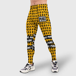 Тайтсы мужские PUBG Life: Yellow Style, цвет: 3D-принт — фото 2