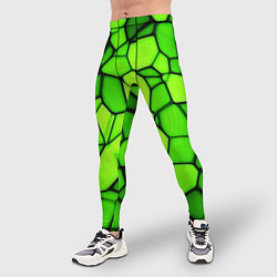 Тайтсы мужские Зеленая мозаика, цвет: 3D-принт — фото 2