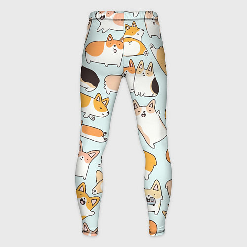 Мужские тайтсы Милые корги / 3D-принт – фото 2