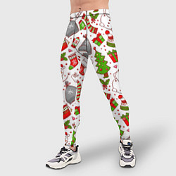 Тайтсы мужские Новогодний фон, цвет: 3D-принт — фото 2